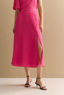Skirts>Trenery A-Line Split Detail Skirt Fuchsia