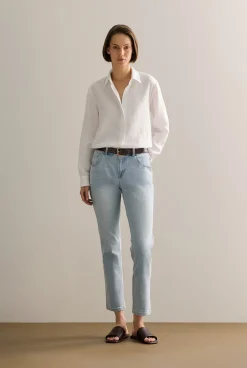 Denim & Jeans>Trenery Australian Cotton Blend Boyfriend Jean LightWash