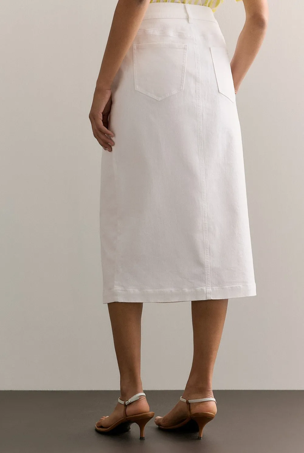 Denim & Jeans|Skirts>Trenery Australian Cotton Blend Classic Denim Skirt White