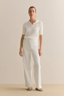 Pants|Denim & Jeans>Trenery Australian Cotton Blend Wide Leg Jean White