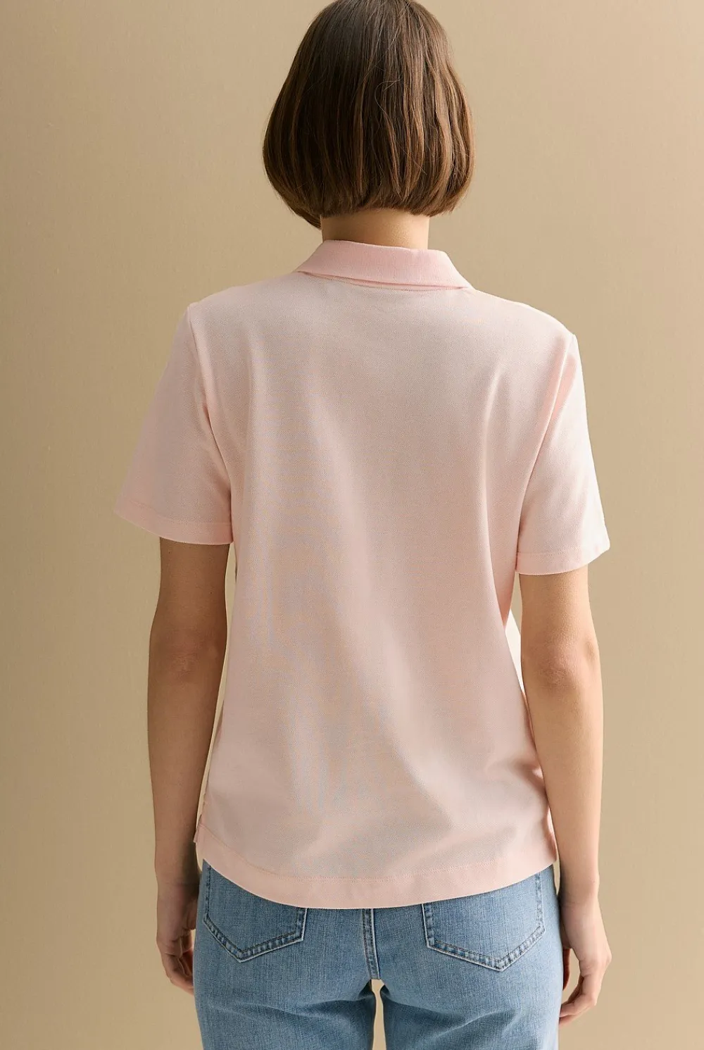 T-shirts & Tops>Trenery Australian Cotton Pique Classic Monogram Polo PinkSalt