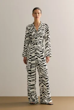 Dresses>Trenery Bold Geo Belted Wide Leg Jumpsuit BlackMulti
