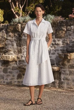 Dresses|Occasion Dresses & Outfits>Trenery Broderie Anglaise Shirt Dress White