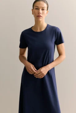 Dresses>Trenery Cotton Interlock T-shirt Dress Navy