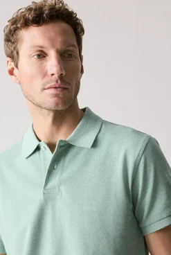 T-shirts|Polo Shirts>Trenery Cotton Pique Marle Polo Jade