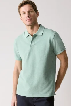 T-shirts|Polo Shirts>Trenery Cotton Pique Marle Polo Jade