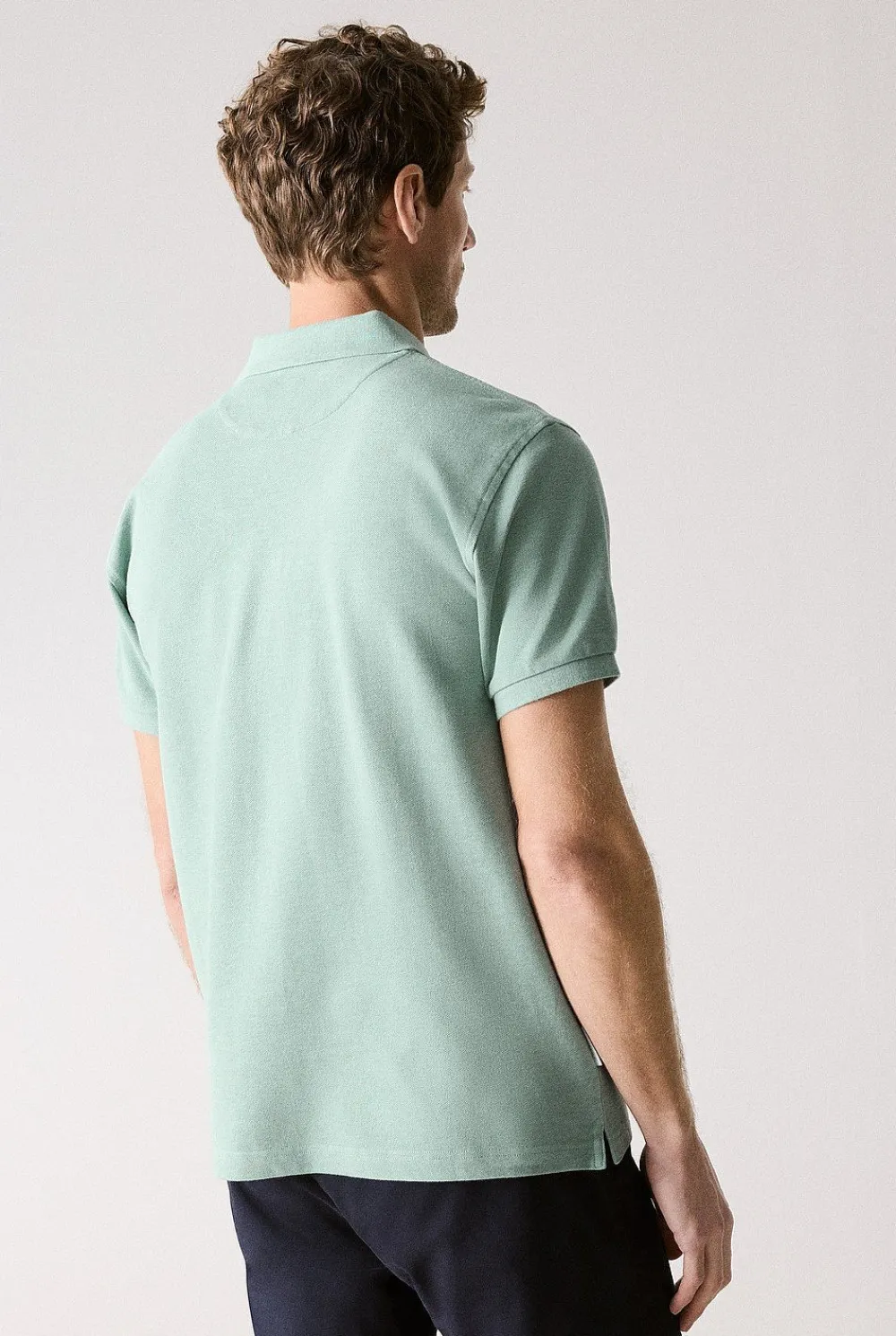 T-shirts|Polo Shirts>Trenery Cotton Pique Marle Polo Jade