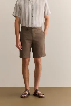 Shorts|Chino Shorts>Trenery Cotton Twill Chino Short KhakiBrown