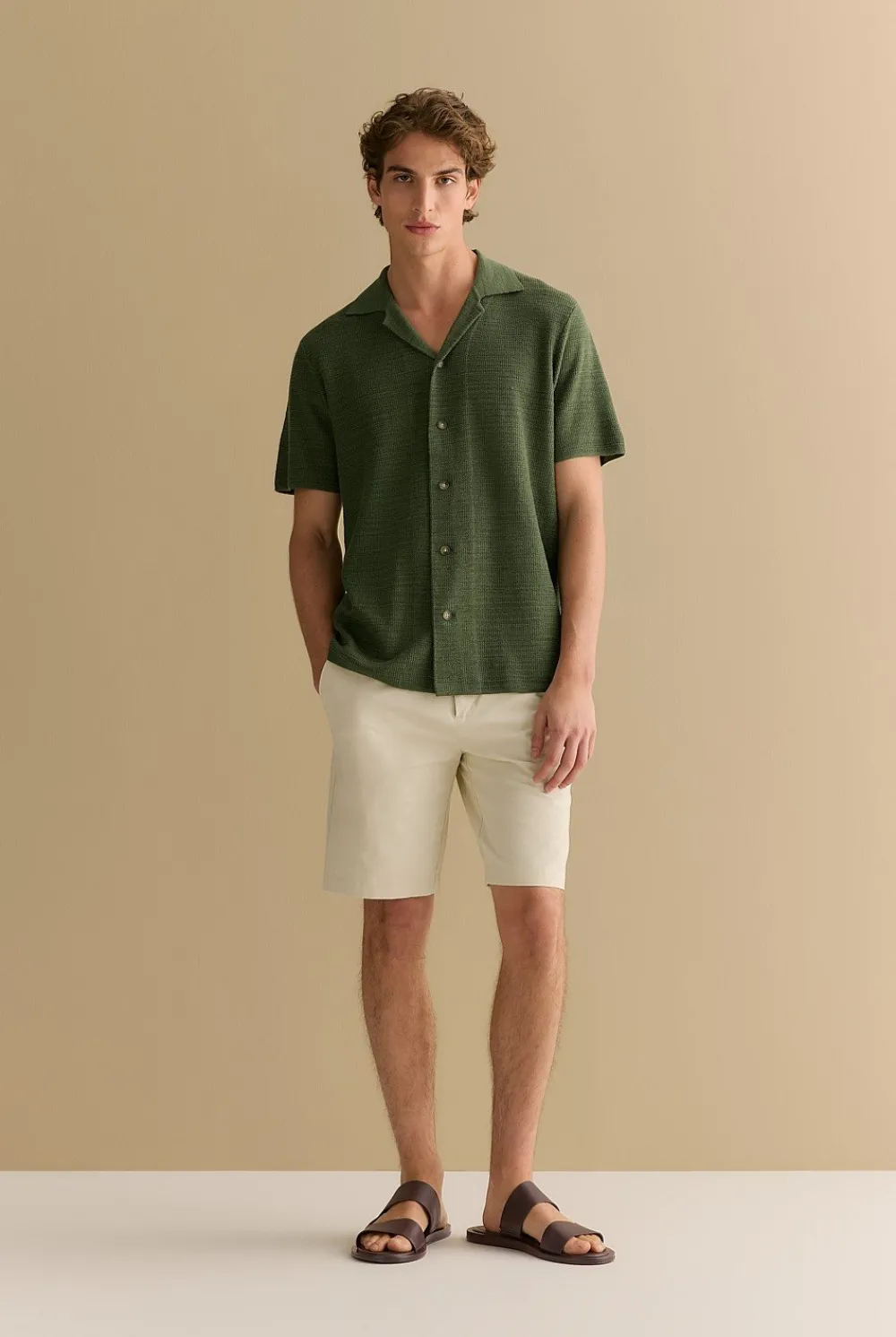 Shorts|Chino Shorts>Trenery Cotton Twill Chino Short Chalk