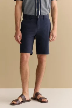 Shorts|Chino Shorts>Trenery Cotton Twill Chino Short Navy