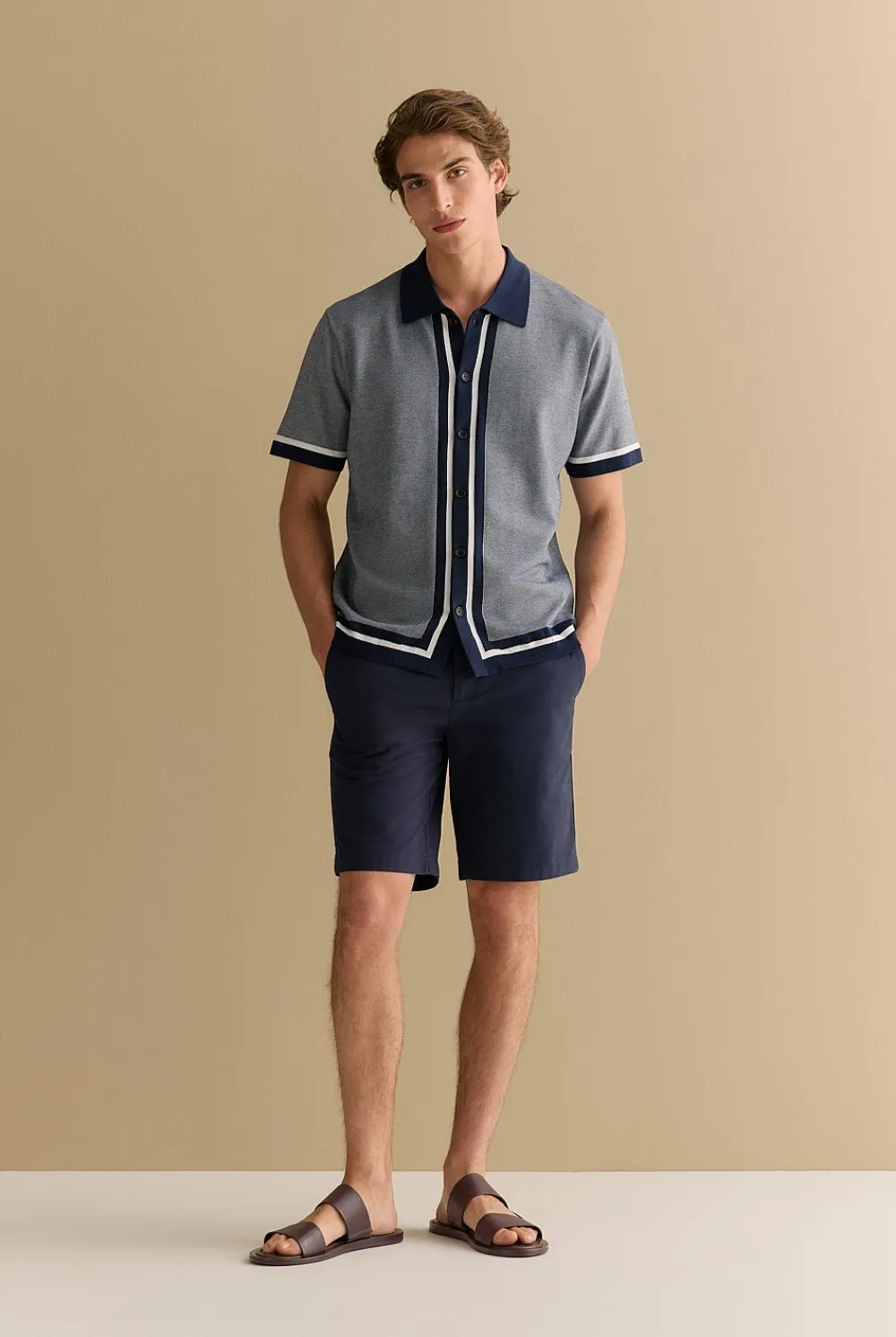 Shorts|Chino Shorts>Trenery Cotton Twill Chino Short Navy