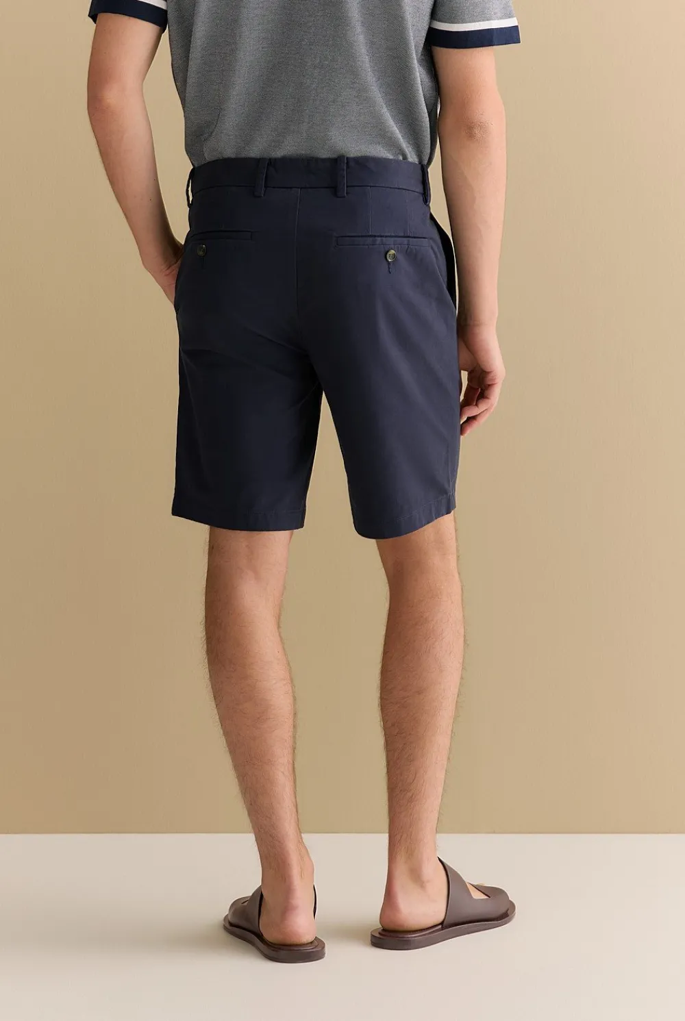 Shorts|Chino Shorts>Trenery Cotton Twill Chino Short Navy