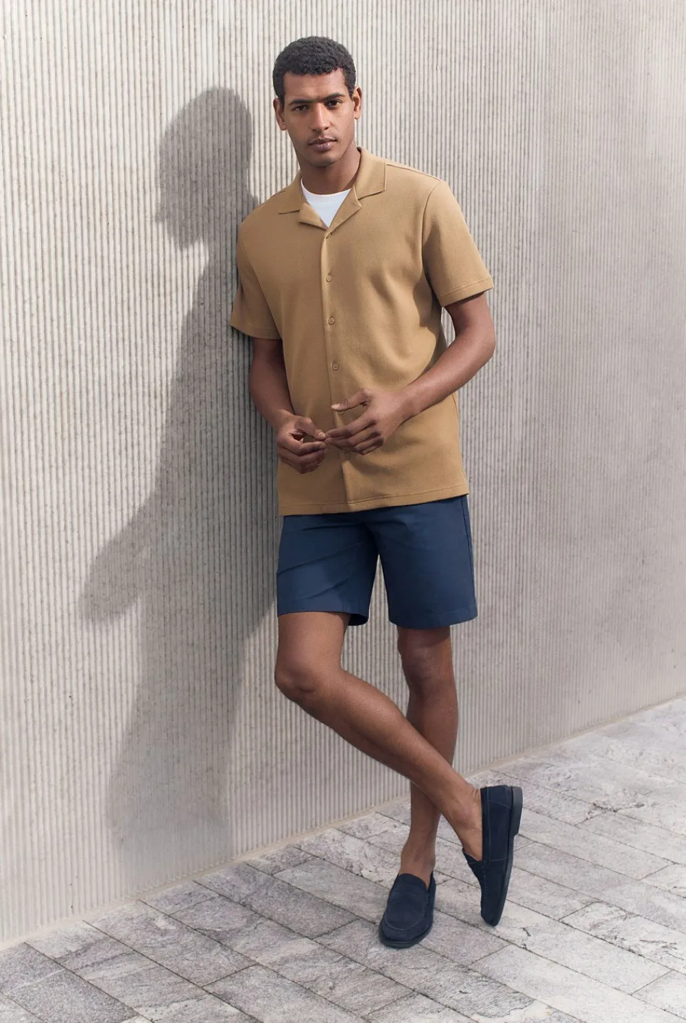 Shorts|Chino Shorts>Trenery Cotton Twill Chino Short Navy
