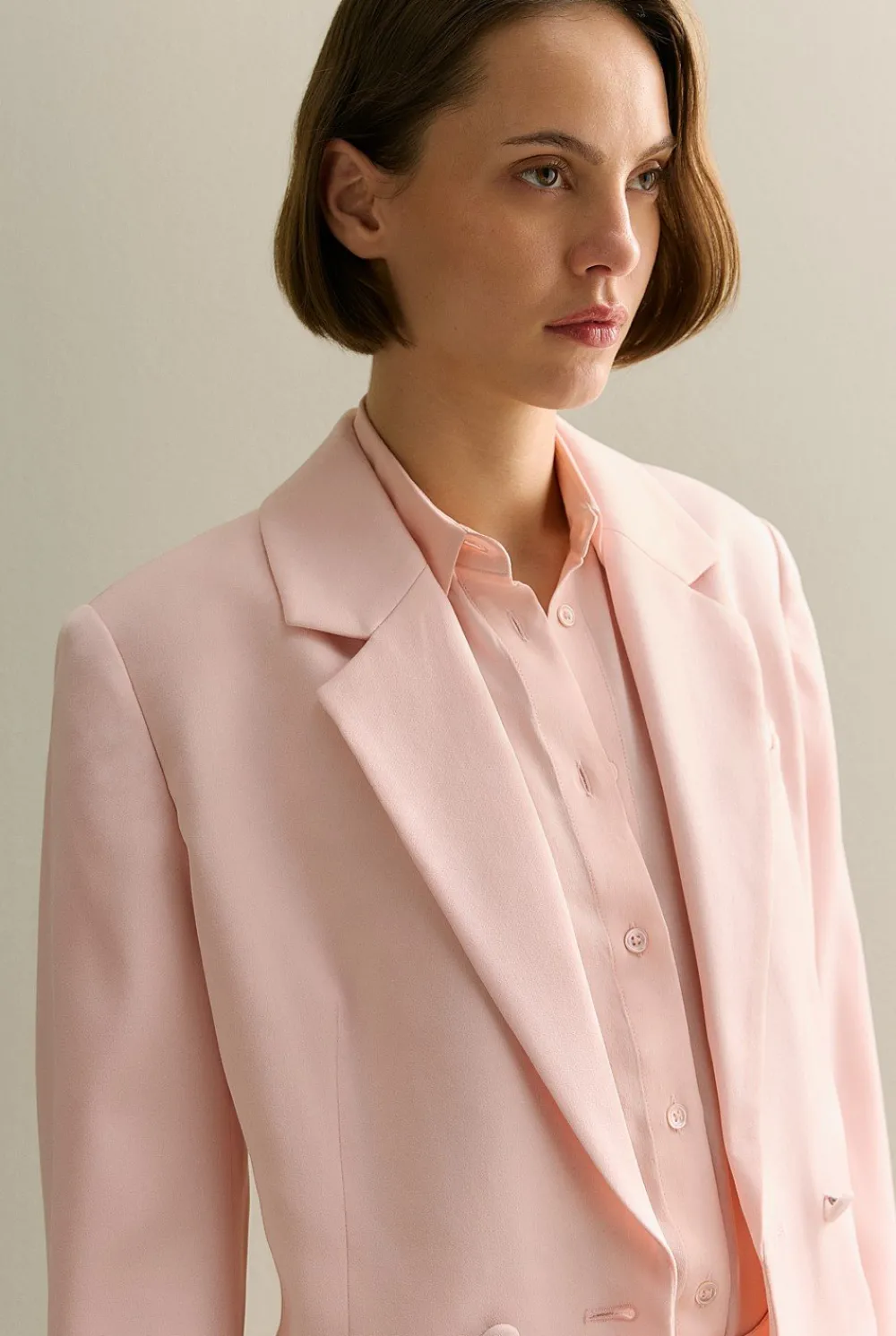 Outerwear>Trenery Crepe Double Breasted Blazer PinkSalt