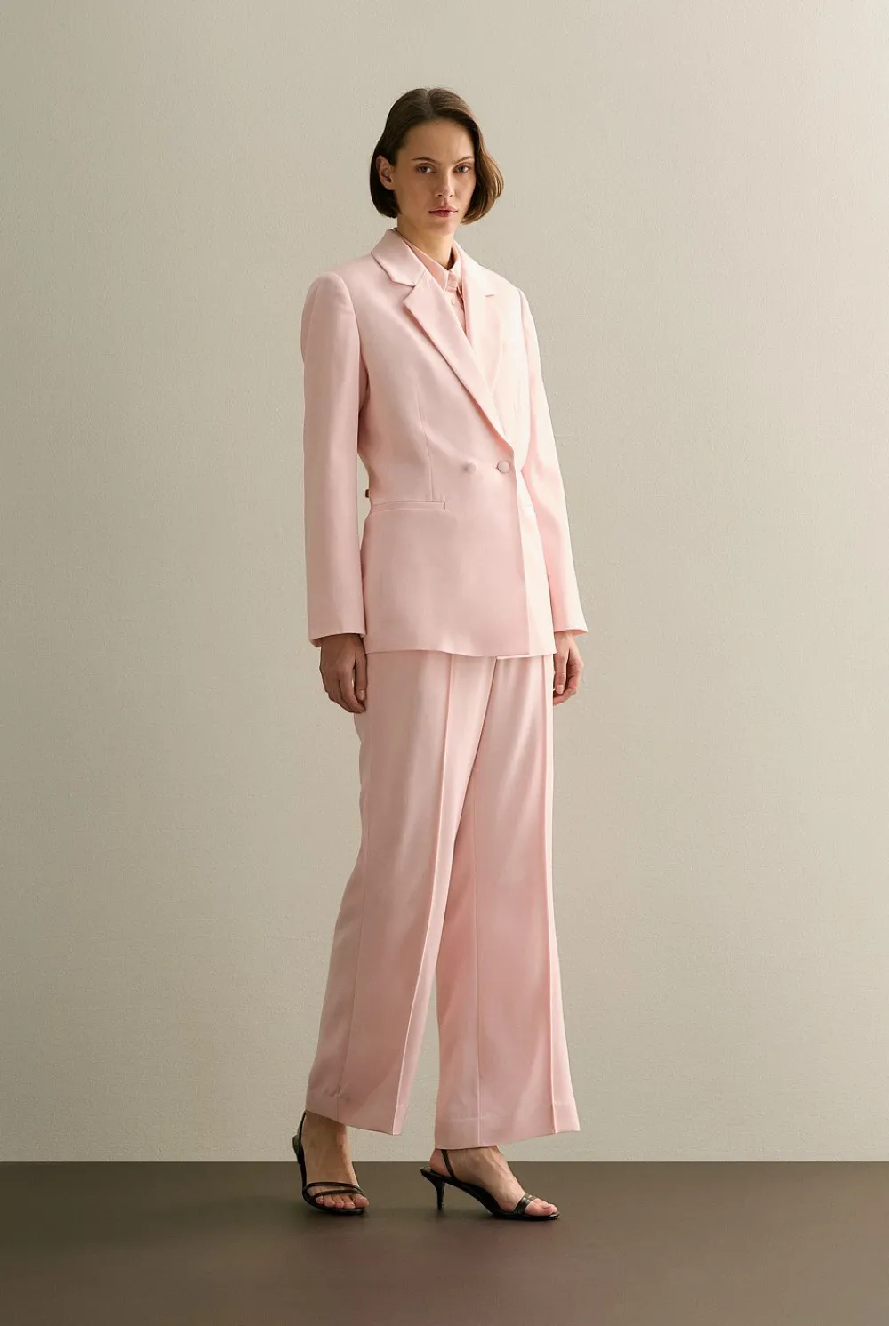 Outerwear>Trenery Crepe Double Breasted Blazer PinkSalt
