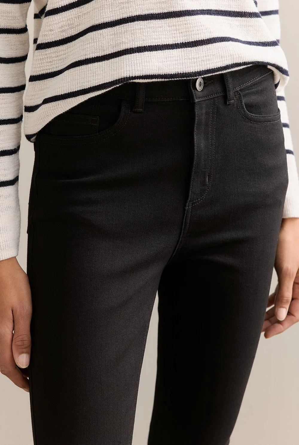 Denim & Jeans>Trenery Cropped Slim Jean Black
