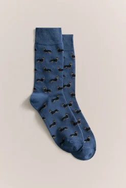 Socks>Trenery Dachshund Crew Sock RoyalBlue