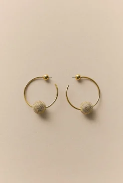 Jewellery|Occasion Dresses & Outfits>Trenery Eloise Crystal Hoop Earrings Gold