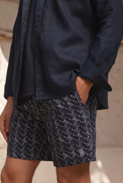 Shorts>Trenery Etched Geo Swim Short Navy