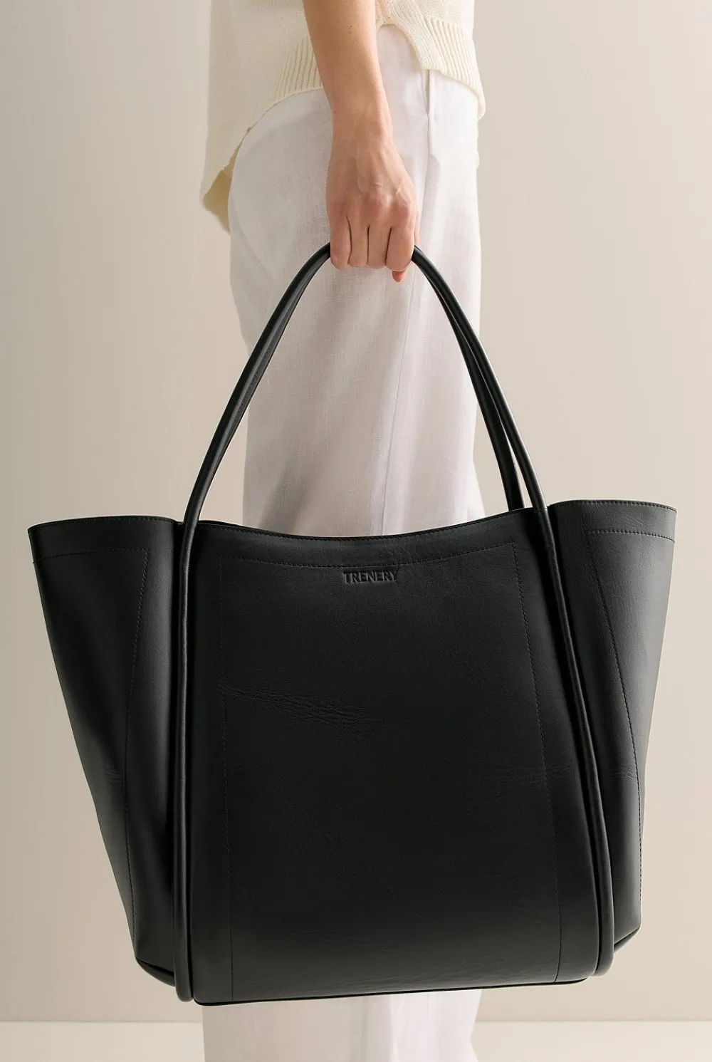 Handbags>Trenery Frankie Leather Tote Black