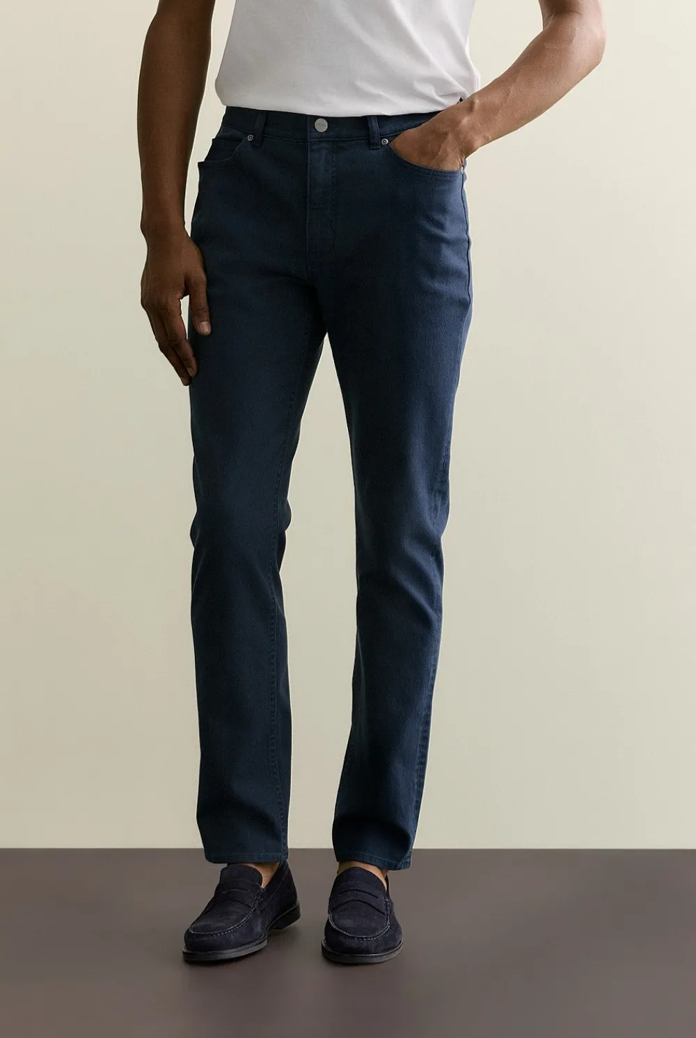 Pants>Trenery Garment Dyed Cotton Five Pocket Pant Navy