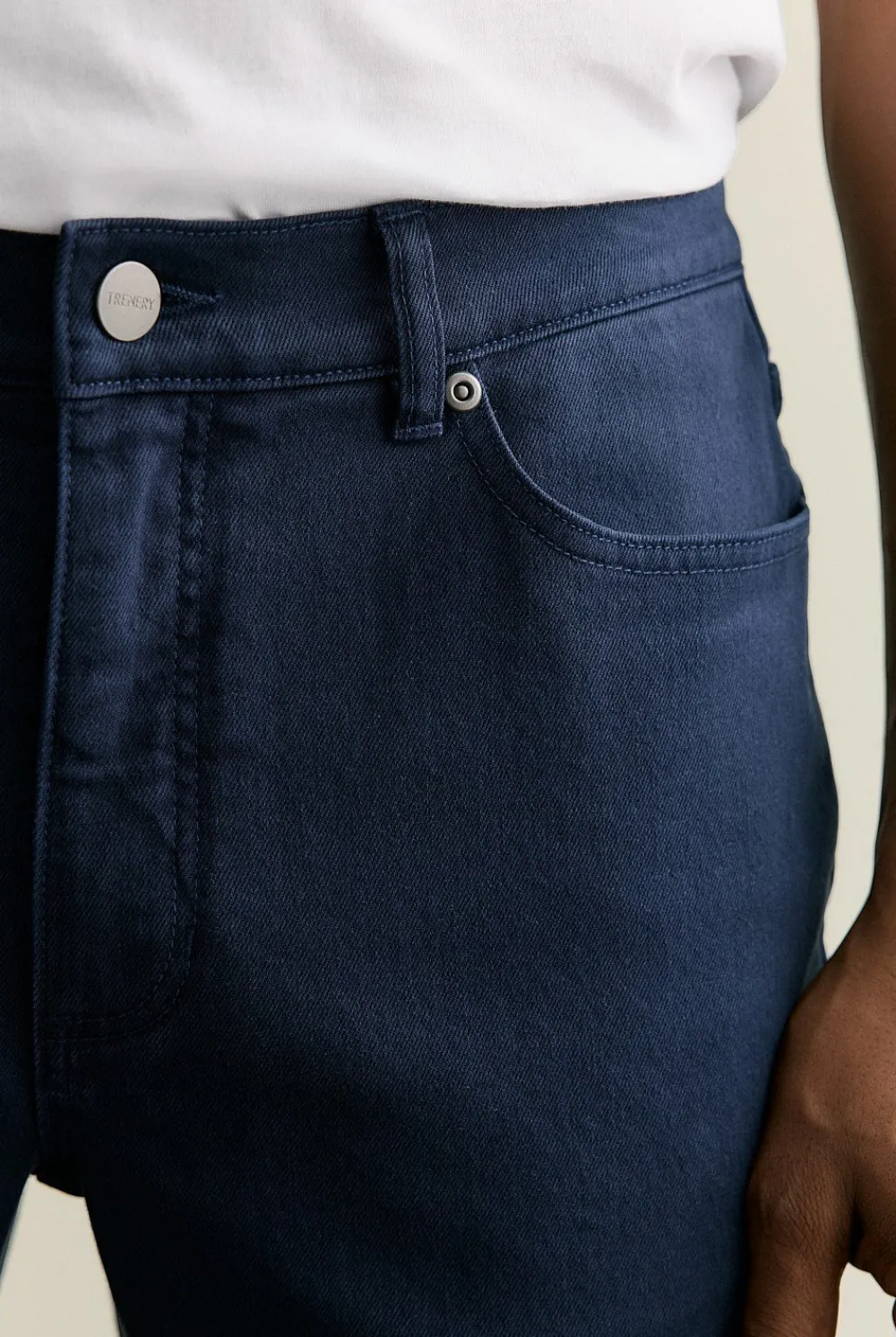 Pants>Trenery Garment Dyed Cotton Five Pocket Pant Navy
