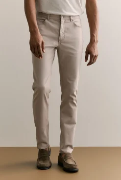 Pants>Trenery Garment Dyed Cotton Five Pocket Pant PaleGrey