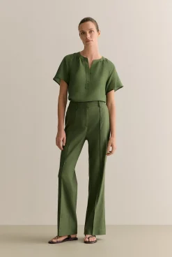 Shirts|Occasion Dresses & Outfits>Trenery Gather Detail Flutter Sleeve Blouse Ivy
