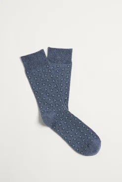 Socks>Trenery Geo Floral Sock ChambrayBlue