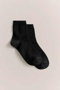 Socks & Tights>Trenery Grid 3/4 Crew Sock Black