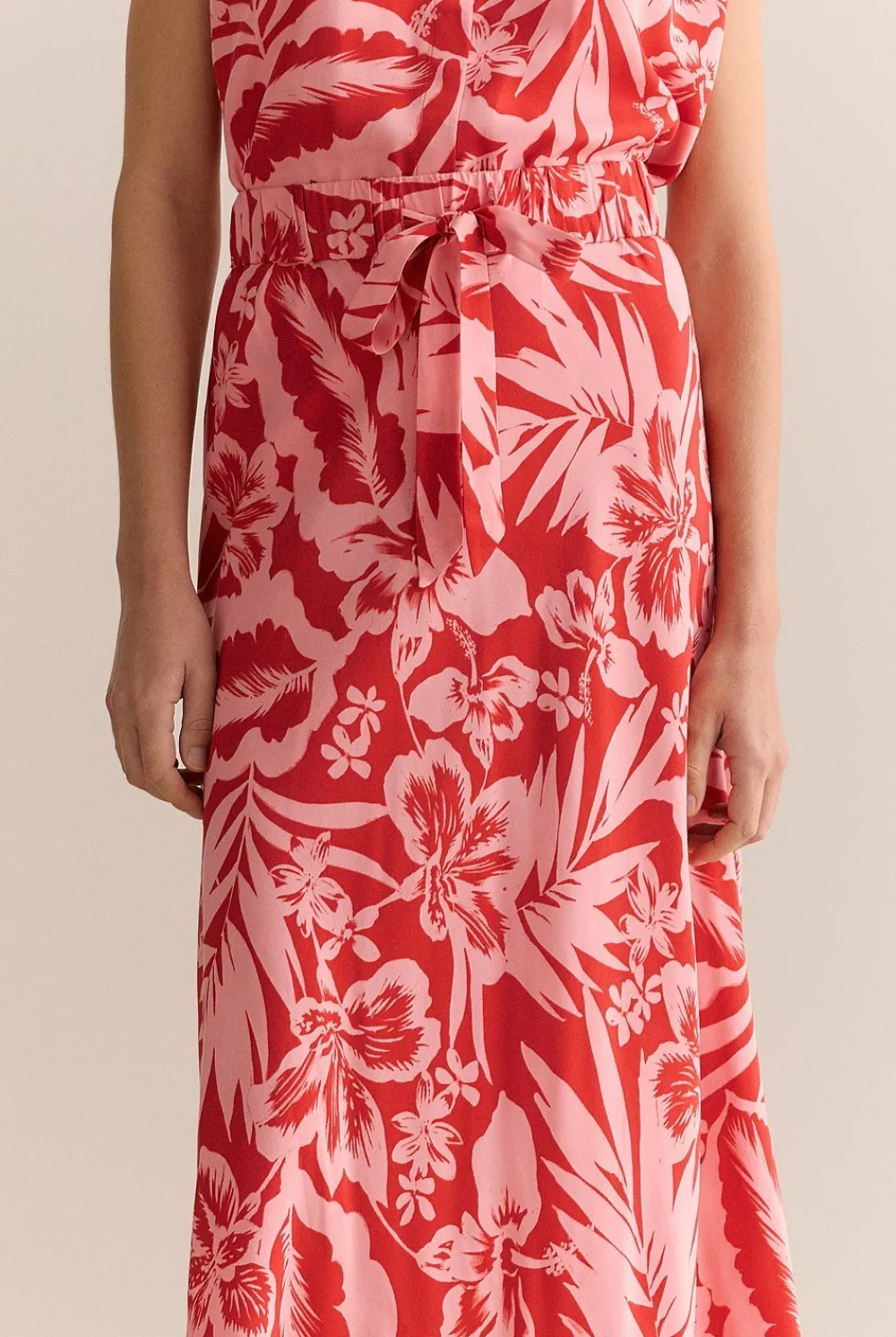 Skirts|Co-ord Sets>Trenery Hibiscus Modal Pull On Skirt TrueRed