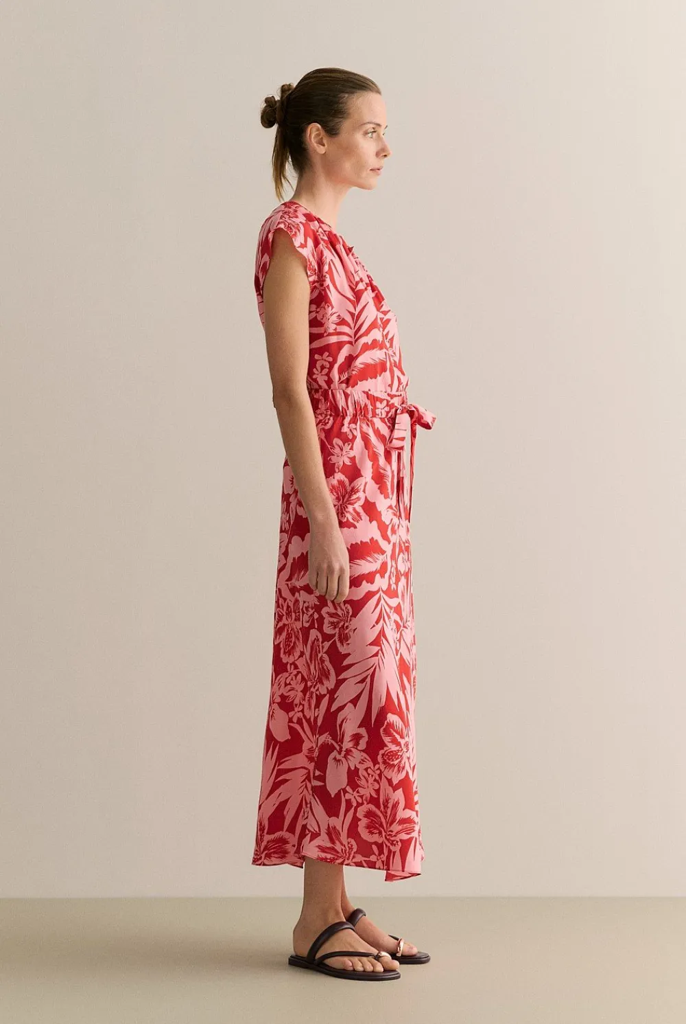Skirts|Co-ord Sets>Trenery Hibiscus Modal Pull On Skirt TrueRed