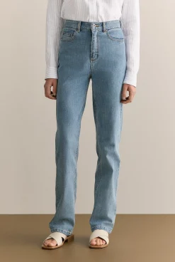 Pants|Denim & Jeans>Trenery High Rise Straight Leg Jean VintageWashDenim
