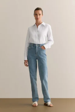 Pants|Denim & Jeans>Trenery High Rise Straight Leg Jean VintageWashDenim