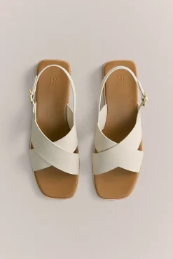 Sandals & Slides>Trenery Ingrid Cross Strap Sandal Oyster