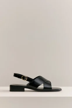 Sandals & Slides>Trenery Ingrid Cross Strap Sandal Black