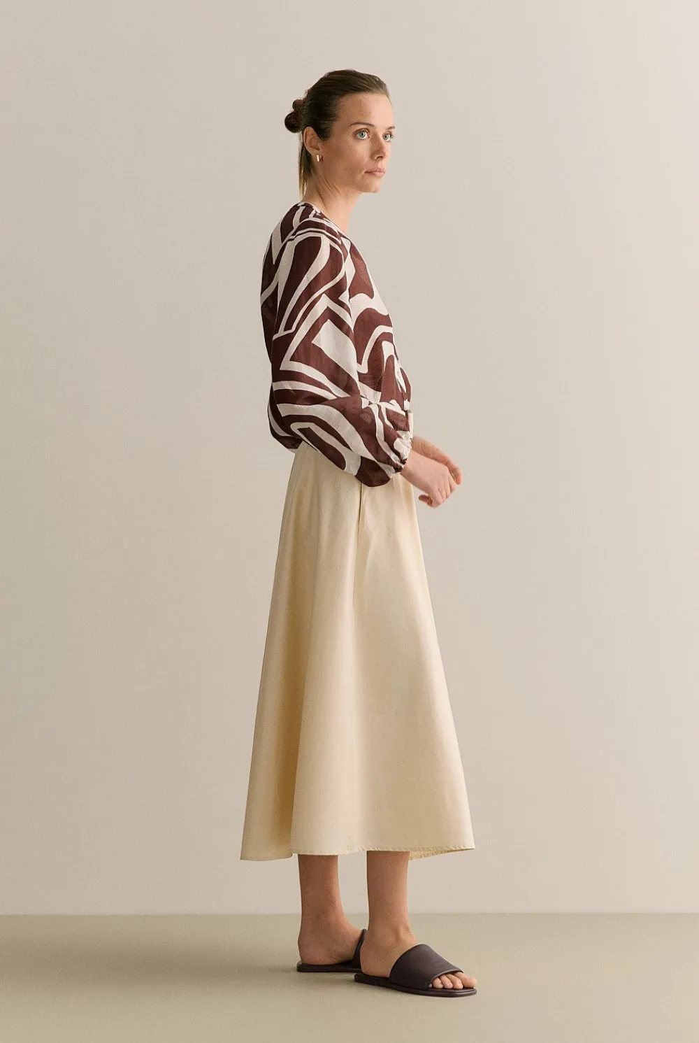 Shirts|Occasion Dresses & Outfits>Trenery Kai Linen Silk Long Sleeve Blouse Chocolate