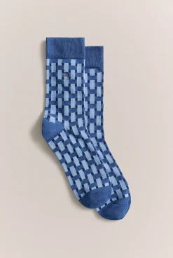 Socks>Trenery Lattice Crew Sock RoyalBlue