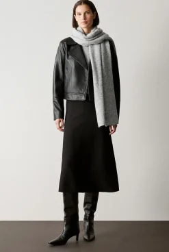 Outerwear>Trenery Leather Biker Jacket Black