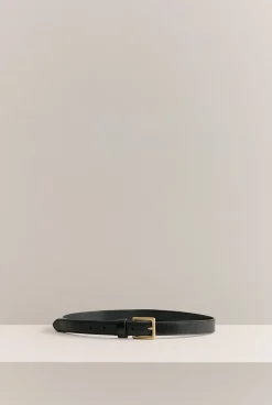 Belts>Trenery Leather Slim Belt Black