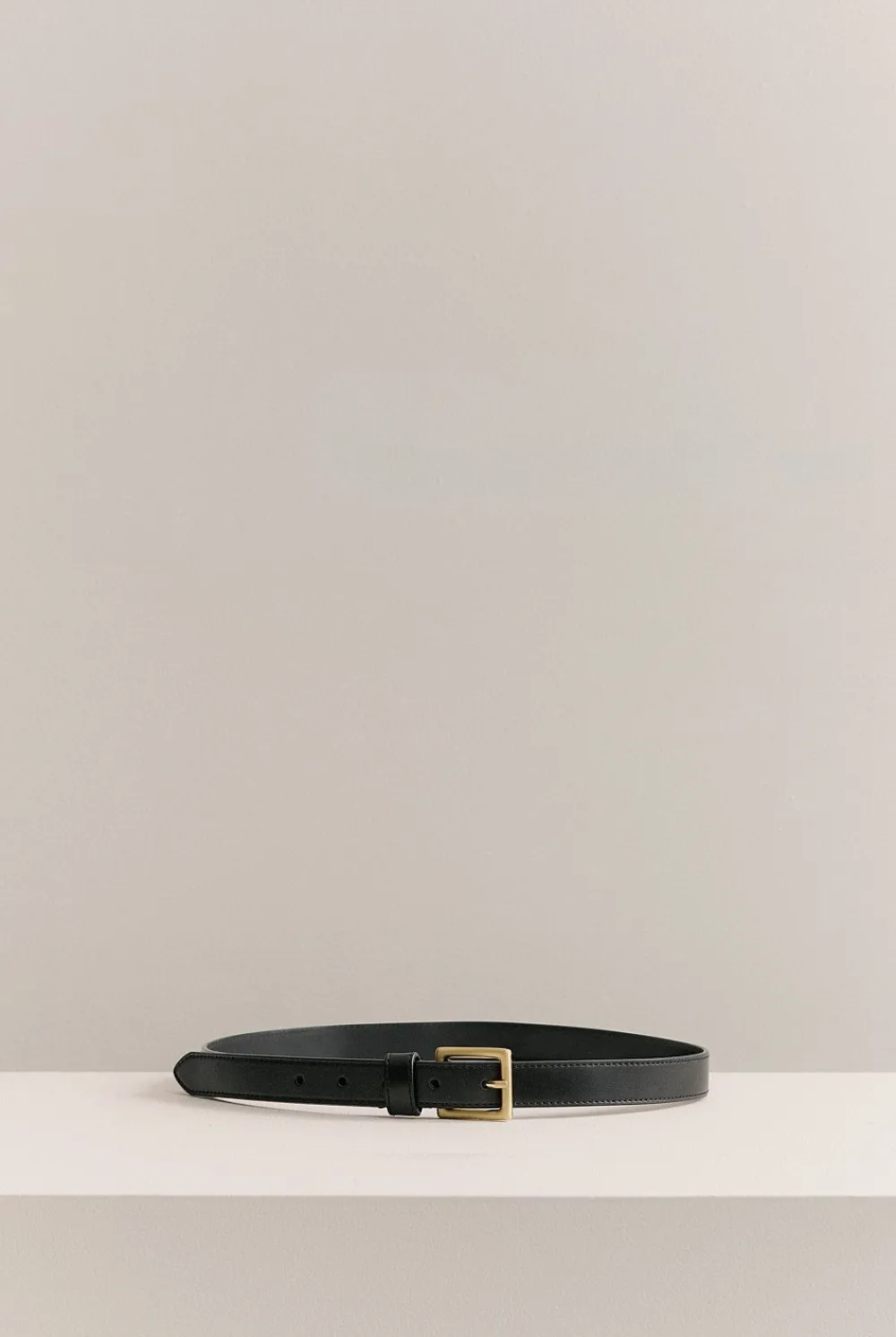 Belts>Trenery Leather Slim Belt Black