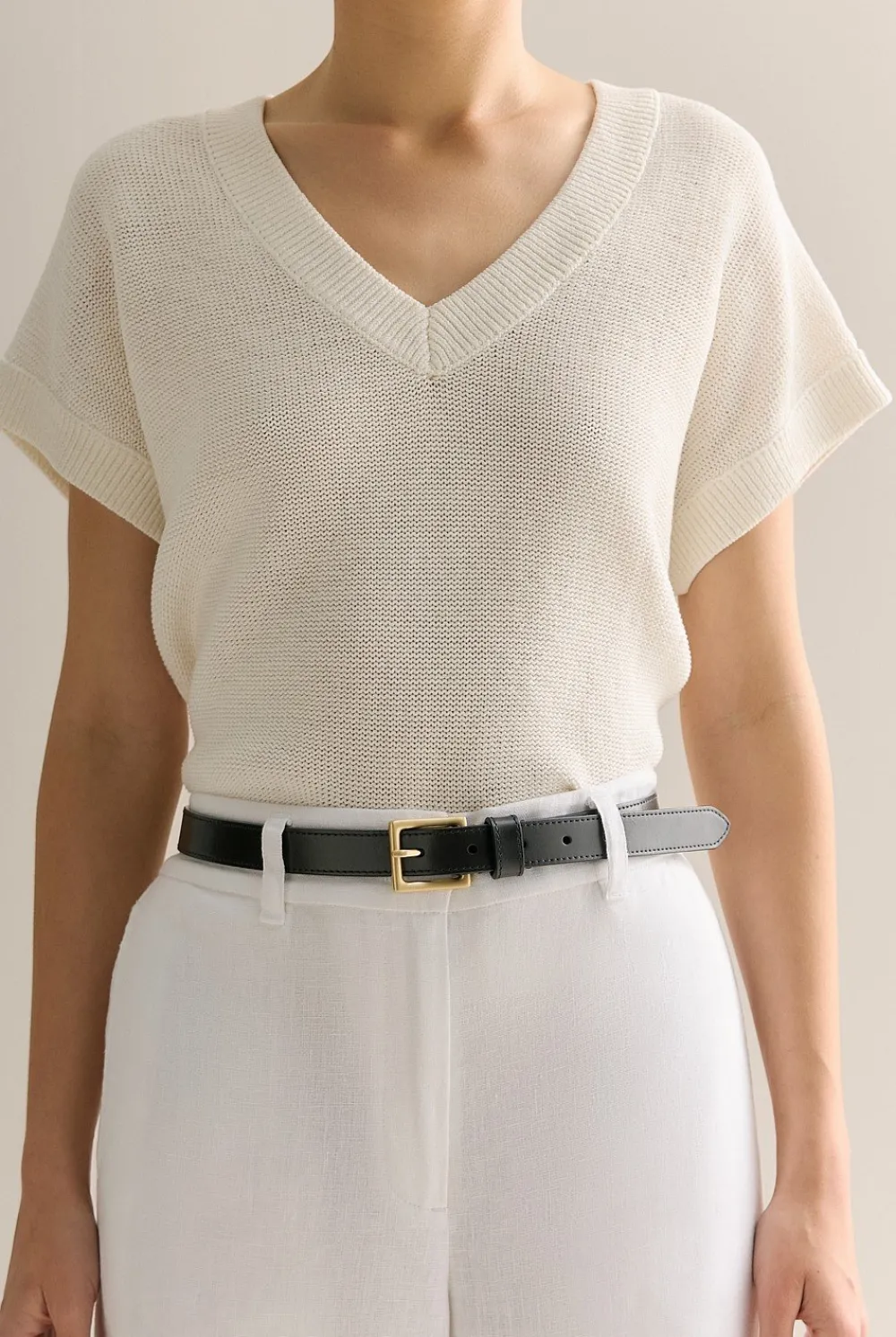Belts>Trenery Leather Slim Belt Black