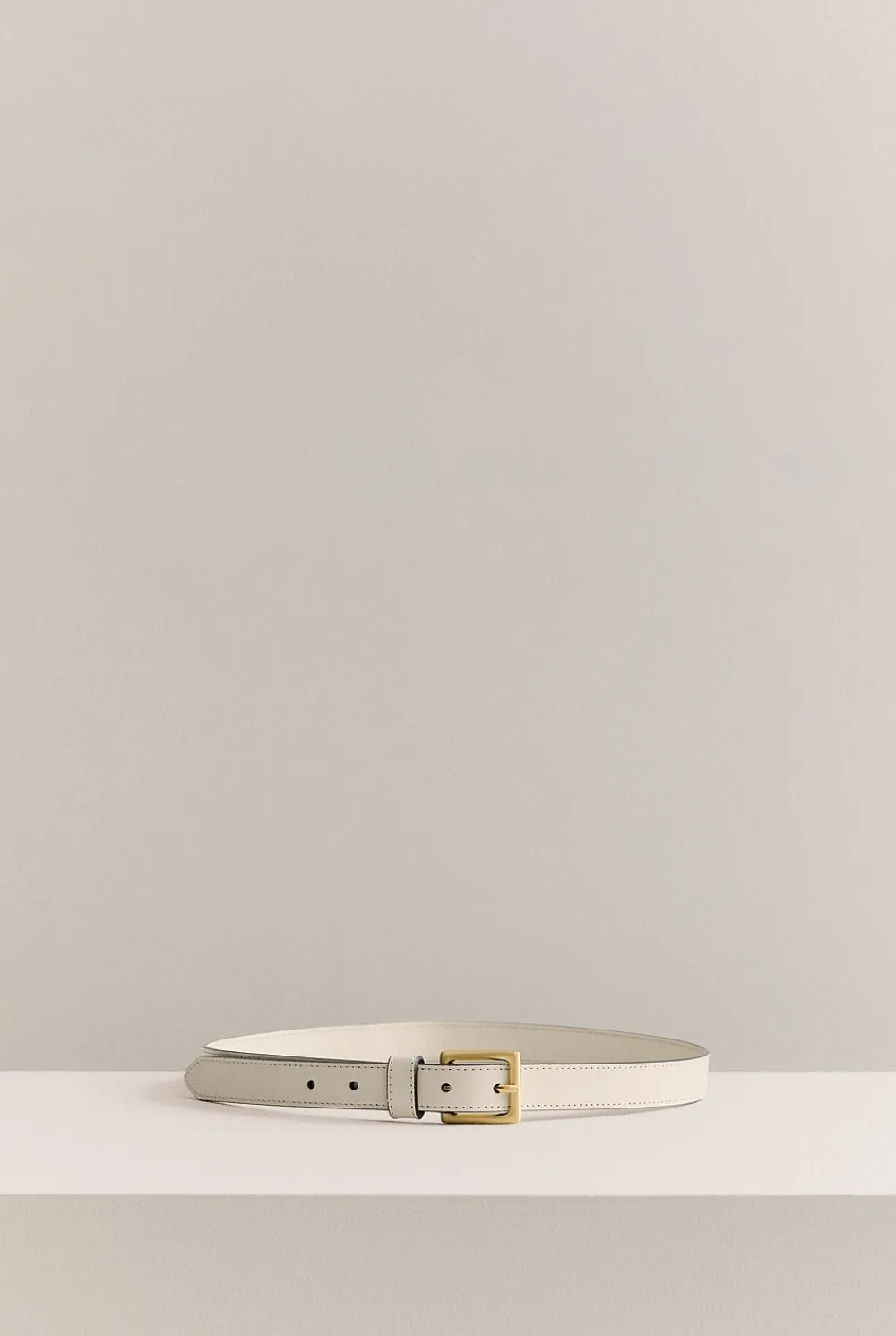 Belts>Trenery Leather Slim Belt Parchment