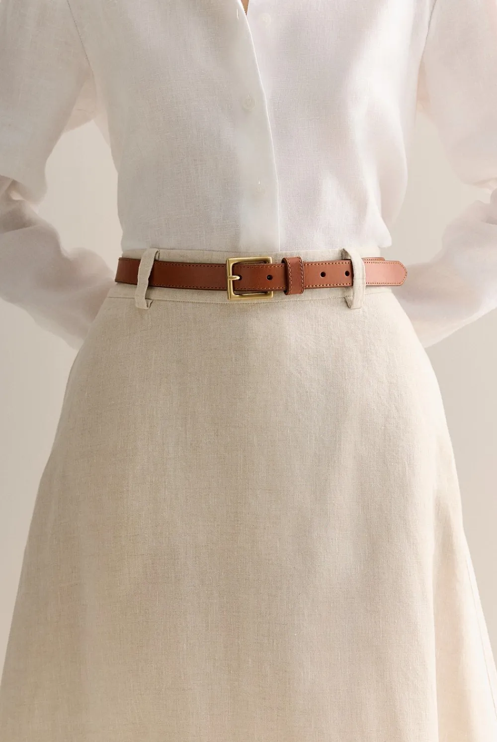 Belts>Trenery Leather Slim Belt Tan