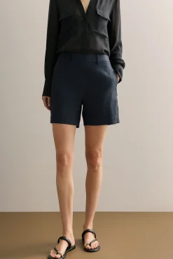 Shorts>Trenery Linen Blend Twill Smart Short Black