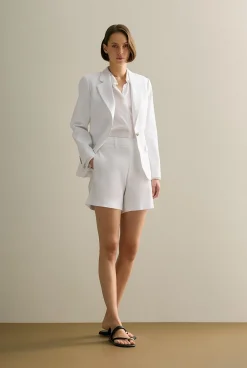 Shorts>Trenery Linen Blend Twill Smart Short White