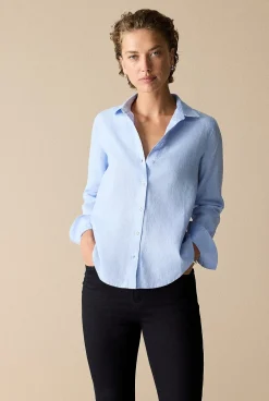 Shirts>Trenery Linen Classic Shirt PeriwinkleBlue
