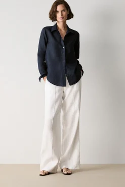 Shirts|The Linen Edit>Trenery Linen Classic Shirt NightSky