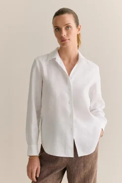 Shirts>Trenery Linen Classic Shirt White