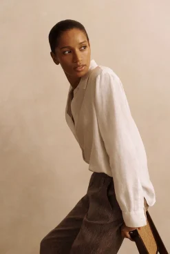 Shirts>Trenery Linen Classic Shirt White